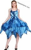 Women's Tie dye Asymmetrical Hem Sleeveless Summer Dress