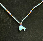 90s Seed Bead Glass Dolphin Necklace