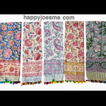 Indian Hand Block Print Scarf Multicolor