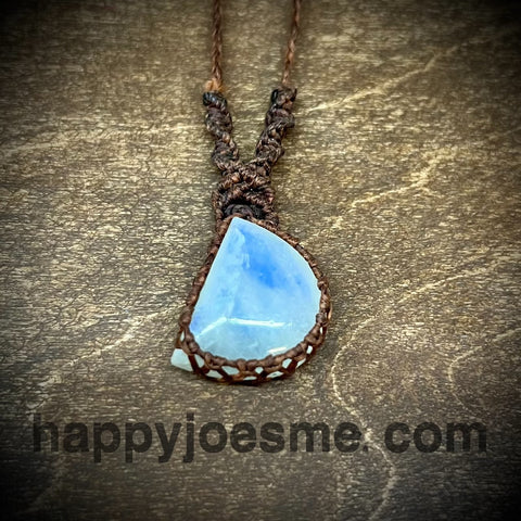 Rainbow Moonstone Macramé Necklace