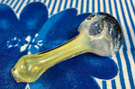 Spotted/Silver Fume Head W/White to Yellow Body Handpipe