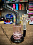 5" Bent Neck Mini Rig w/Honeycomb Perc Pink/Teal