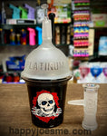 7” Platinum Skull Frosted Cup Dab Rig