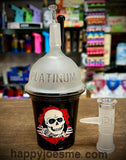 7” Platinum Skull Frosted Cup Dab Rig