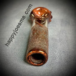 Burgundy Textured Frit Smiley/Love Handpipe