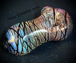 3”-3.5” Gold/Silver Fumed Black Wrap Peanut Handpipe