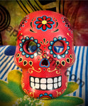 Red Sugar Skull With Multicolor Small