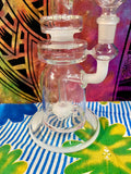 10” Single Perc Straight Neck Clear/White Waterpipe