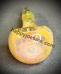 Pink/Yellow/Cream Wrap & Rake Fume Handpipe W/Honeycomb Front by Pharo