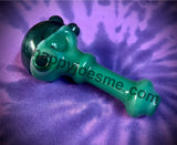 Solid Green Sparkly Dark Green Front Handpipe by Sable Haze