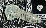 3.5” Clear W/Grayish White Color Whipped Handpipe