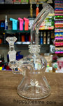 8" Our Glass Slight Bent Neck Hourglass waterpipe