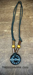 Obsidian Carved Sun Adjustable Necklace