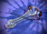 Gold Fumed Pink Clear Lady Bug Handpipe