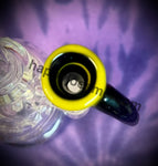 10MM Male Sparkly Black/Yellow Slide with Handle by JP Glass