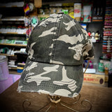 Camo Distressed Baseball Hat