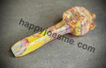 Pink/Yellow/Cream Wrap & Rake Fume Handpipe W/Three Nubs by Pharo