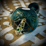 4” Sparkly Blue W/UV Critter Handpipe