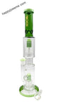 16” Rock Glass Dual Perc Hourglass Waterpipe