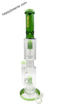16” Rock Glass Dual Perc Hourglass Waterpipe