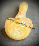 Pink/Yellow/Cream Wrap & Rake Fume Handpipe W/Honeycomb Front by Pharo