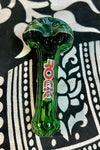 4” Rock Glass Solid Color W/Spotted Head Handpipe