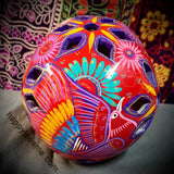 Red With Multicolor Flowers/Dove Sugar Skull
