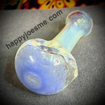 Clear Silver Fume W/Purple Head Handpipe