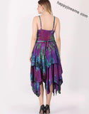 Women's Tie dye Asymmetrical Hem Sleeveless Summer Dress