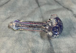 Silver Fumed W/Splattered Blue Handpipe