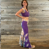 BIG RIVER TOP Cotton Lycra Solid & Tie Dye Bolt Open Back Cap Sleeve Back Tie Crop Top Size Large