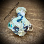 4.75” Glass handpipe Cream/Blue/Pink/Silver Fume