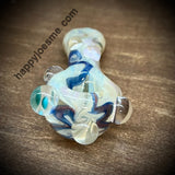 4.75” Glass handpipe Cream/Blue/Pink/Silver Fume
