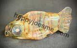 Wrap & Rake Fume Fish Handpipe W/Double Opal Eyes by Pharo