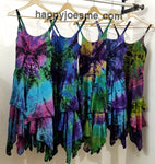 Women's Casual Tie Dye Spaghetti Strap Pixie Fit & Flare Dress