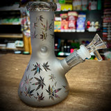 6” Frosted Leaf Beaker Waterpipe