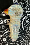 4.5” Clear Fumed Color Whipped W/Blue Dot Handpipe