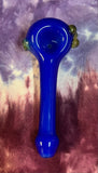 4.5" Brilliant Blue W/Sparkly Forest Green Bumps Handpipe