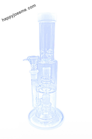 12” Rock Glass Dual Perc Tube Waterpipe