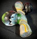 Large Glass Chillum w/ 2 Large Marbles