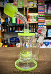 Perk Tech Slightly Bent Neck W/ Slime Green Fritted Disc Perc