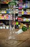 11” Glass Waterpipe Heavy (Green Top)