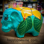 7.5"x5" Turquoise/Multi-Colored Elephant-Talavera Pottery from Mexico