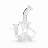 7" Rock Glass Waterpipe | "ClearFlux" | Bent Neck | 14mm | Inline Perc | Recylcer