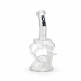 7" Rock Glass Waterpipe | "ClearFlux" | Bent Neck | 14mm | Inline Perc | Recylcer