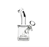 7" Rock Glass Waterpipe | "Aero Flow" | Bent Neck | 14mm | Clear | Single Perc