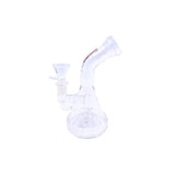 7" Rock Glass Waterpipe | "The Lumen" | Bent Neck | 14mm | Clear | Single Perc