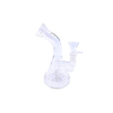 7" Rock Glass Waterpipe | "The Lumen" | Bent Neck | 14mm | Clear | Single Perc