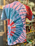 Red, Blue, Pink W/ Purple Splash Tie-Dye Large