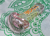 4.5" Rock Glass Pink & Silver Swirl Glass Handpipe